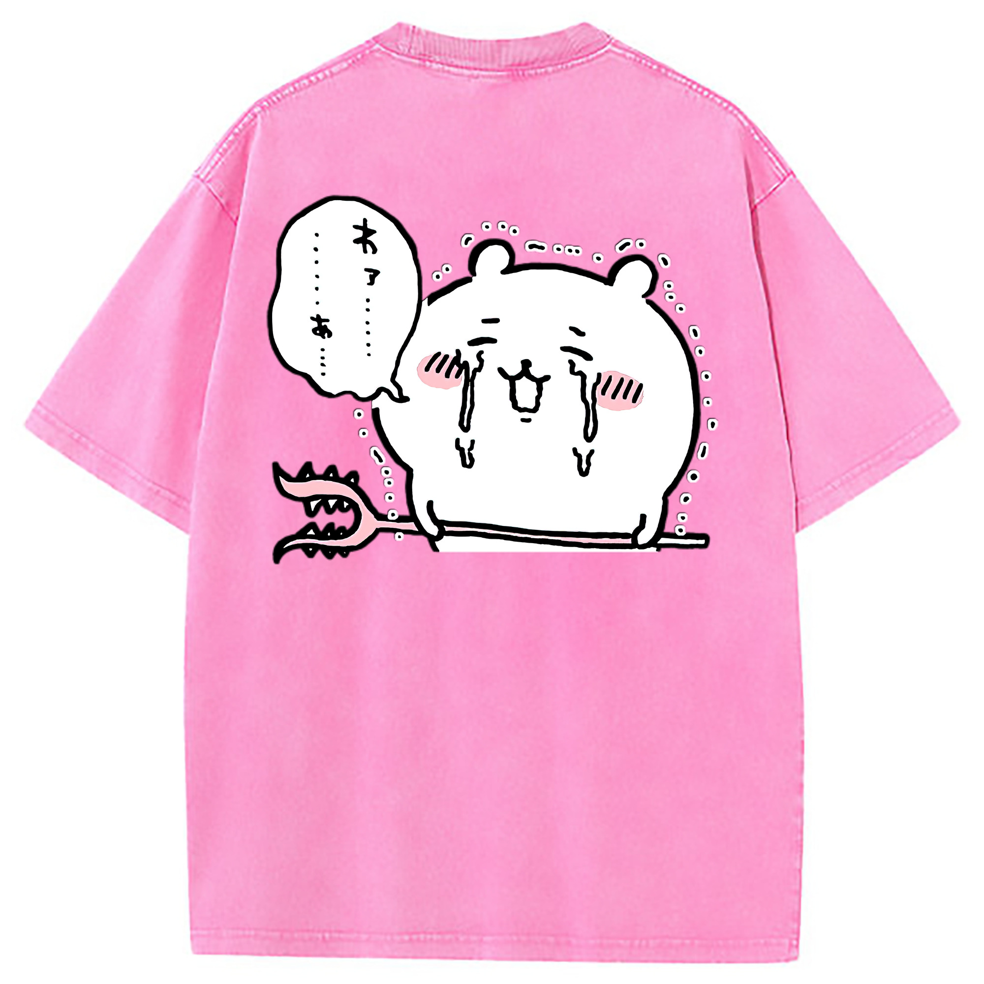 （画像用） ちいかわ ちいかわ Chii-kawa chiikawa 綿100% ヴィンテージ風 半袖Tシャツ（背面プリント）